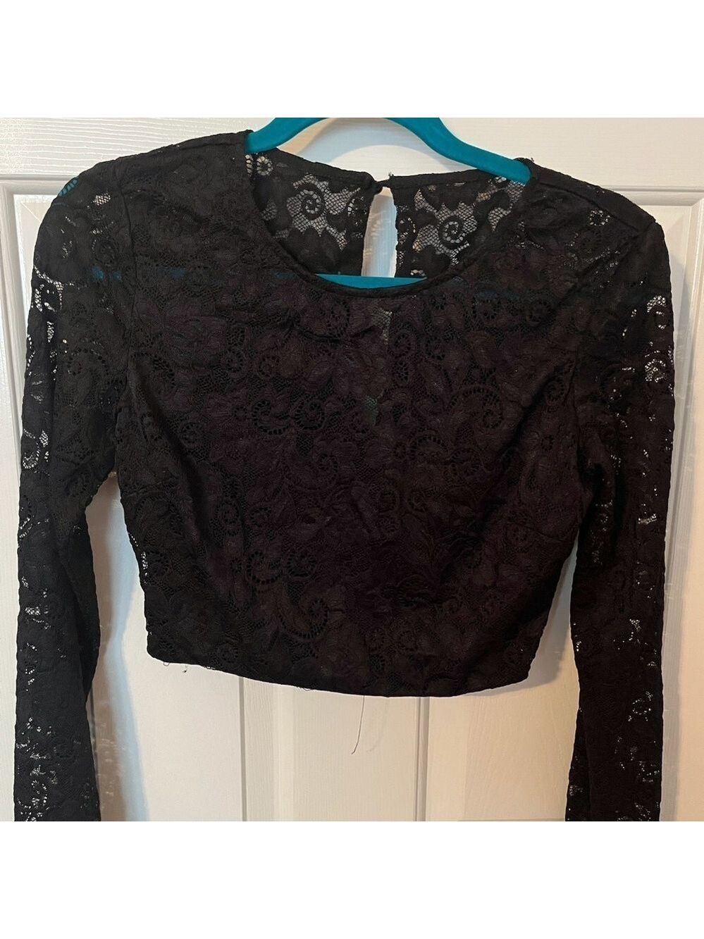 Tease Me Women’s Black Lace Crop Top. Size S
